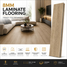 AGT 8mm Laminate Flooring AC4 Click System Water Resistant Wood Effect Floor