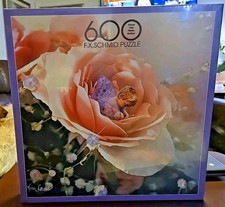 Schmid 600 Piece Exquisite Jigsaw Puzzle "June" Flower 1997 17x17 Floral, New
