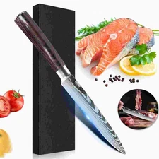 Chef Kitchen Knife Japanese Damascus Stainless Steel Pattern Utility Knife Gift