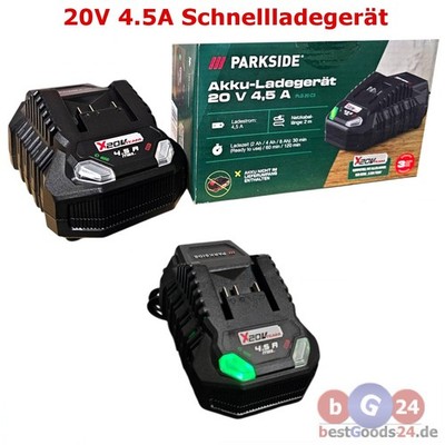 Parkside PLG 20 C3 4.5A Schnell-Ladegerät 20V X 20 V Team Wandhalterung NEU