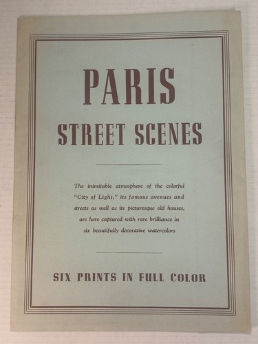 Vintage Paris Street Scenes by Jan Korthals - 6 Prints Portfolio in full Color - Picture 2 of 8