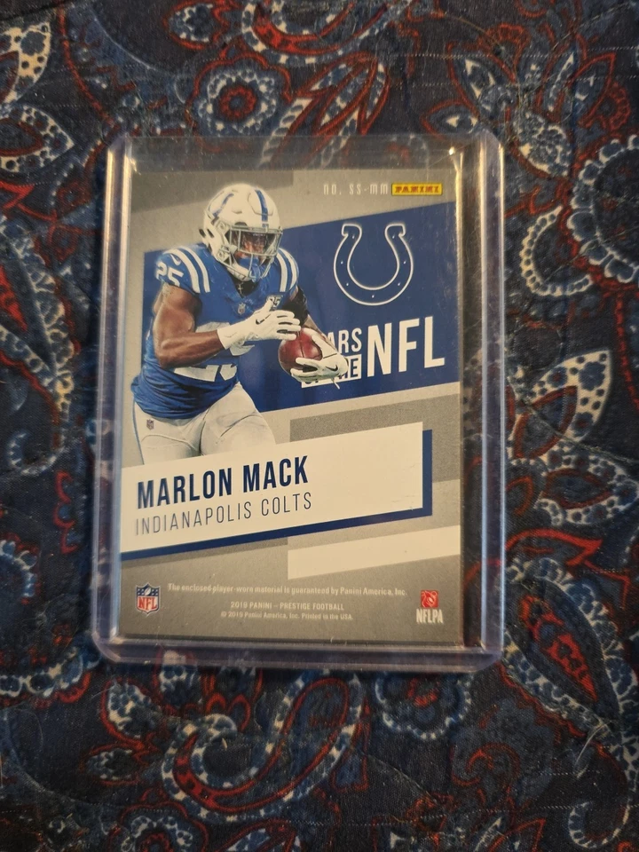 Marlon Mack 2019 Panini Prestige Football Patch SS-MM - Image 4 of 4
