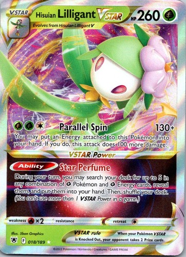 Hisuian Lilligant VSTAR 018/189 Astral Radiance Pokemon TCG Holo UR MP