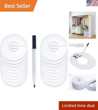 20 Pack Clothing Rack Size Dividers, Wardrobe Round Hangers Label Closet Divi...