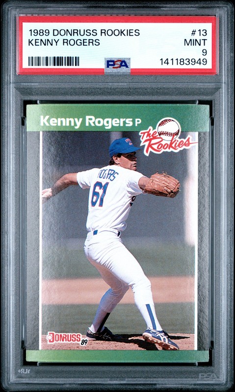 1989 DONRUSS ROOKIES #13 KENNY ROGERS ROOKIE RC PSA 9