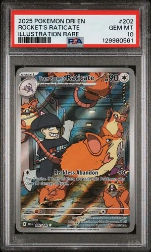 Pokemon Team Rocket's Raticate Destined Rivals Illustration Rare #202 PSA 10