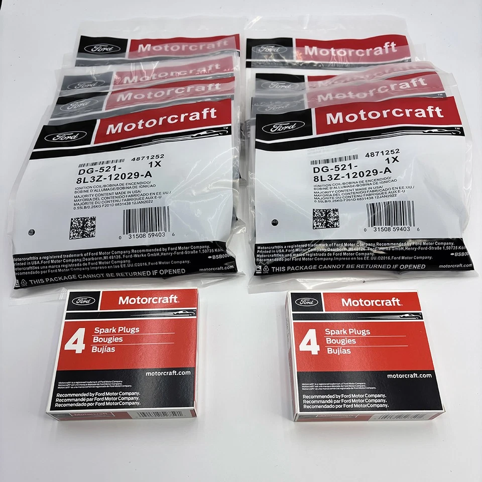 For Ford F150 4.6 5.4L 8 Ignition coils DG521 & 8 Spark Plugs Motorcraft SP509 - Image 2 of 4