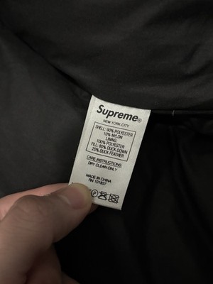 Supreme Bonded Logo Down Puffer Jacket SS19 Black Size XL Zip Up