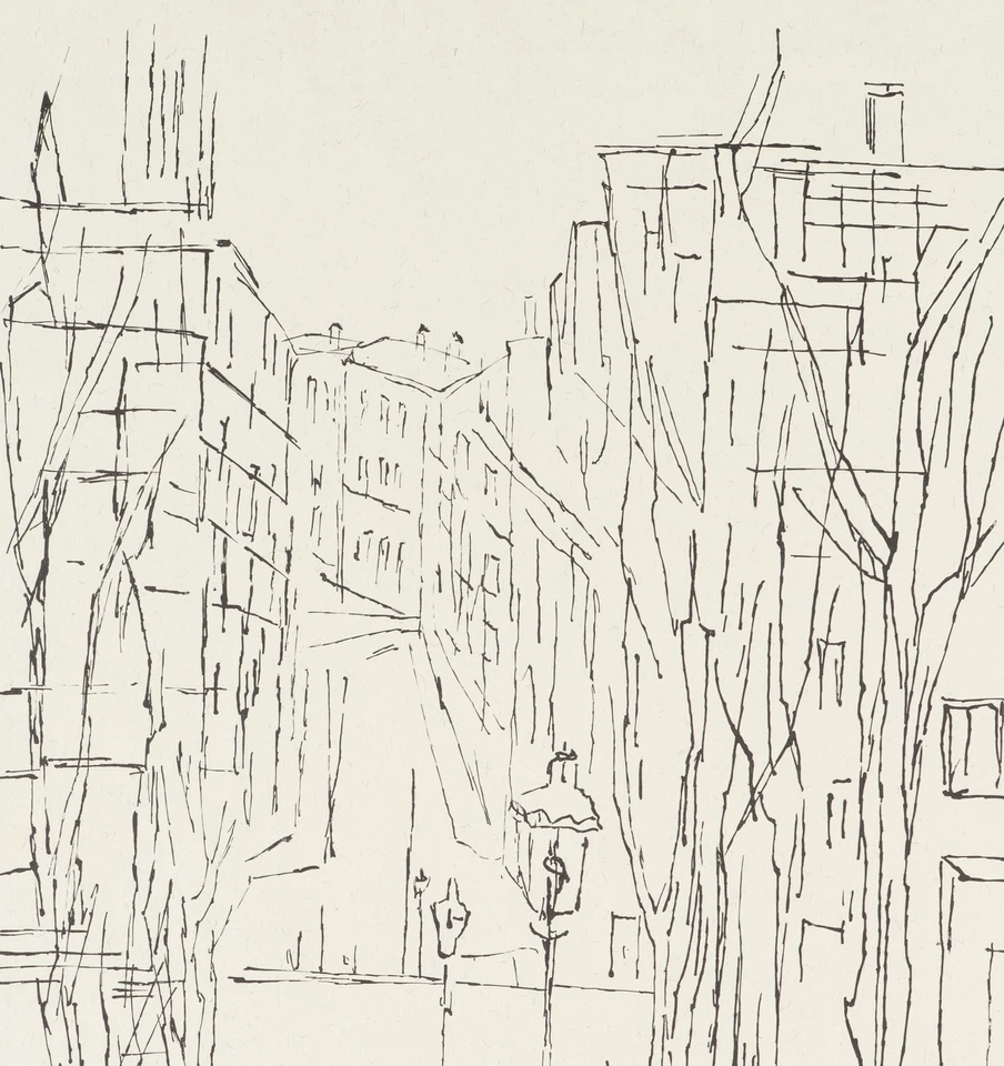 Großstadtszene mit Treppenaufgang, Lith. Moderne Stadtbilder Unbekannt (20.Jhd) - Bild 4 von 4