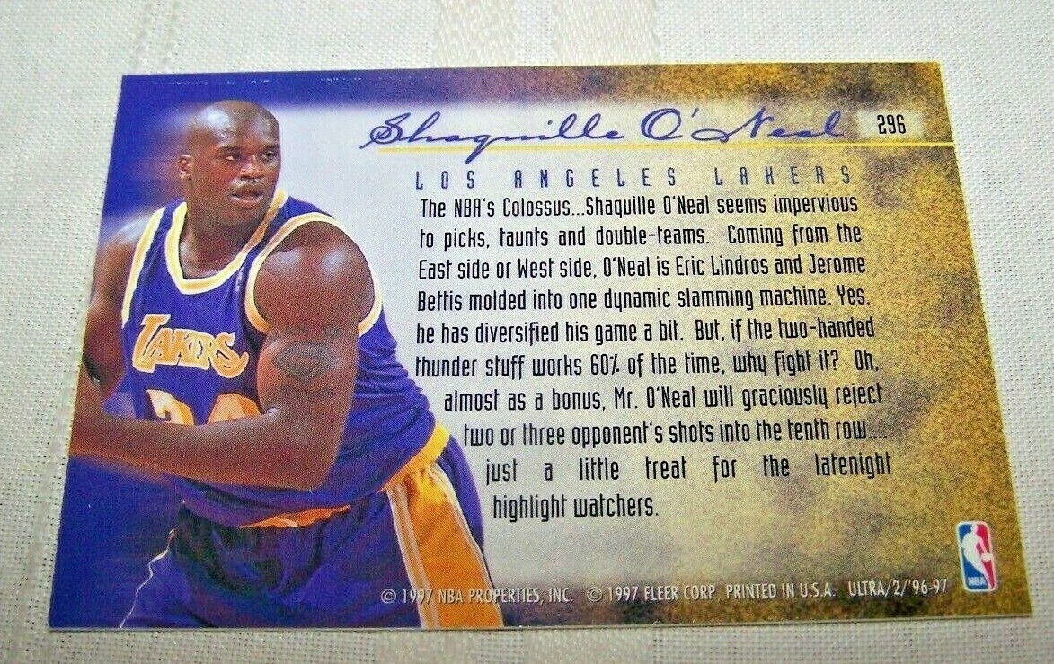 96-97 FLEER ULTRA #296 PLAY OF THE GAME SHAQUILLE O'NEAL | eBay