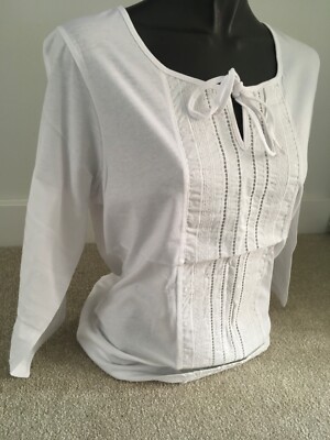 Emreco Damen 3 Quart Ärmel Rundhals Baumwolle Top-Stil 6252-UVP £29,99