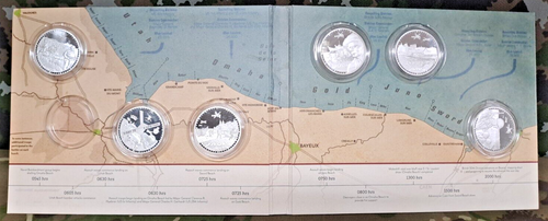 D-Day 75th Anniversary 1944 -2019 The Normandy landings Silver Set - Afbeelding 1 van 3