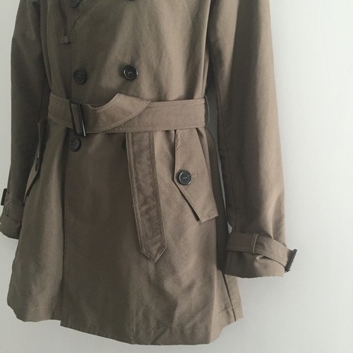 Diesel Women's Trench Coat Jacket Khaki Military Style Belted Buttons Lined XS - Picture 10 of 12