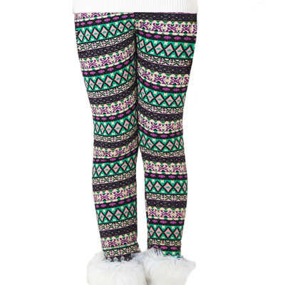 Mädchen Thermoleggings, Fleece Gefütterte Hose, Verdickte Leggings Karomuster