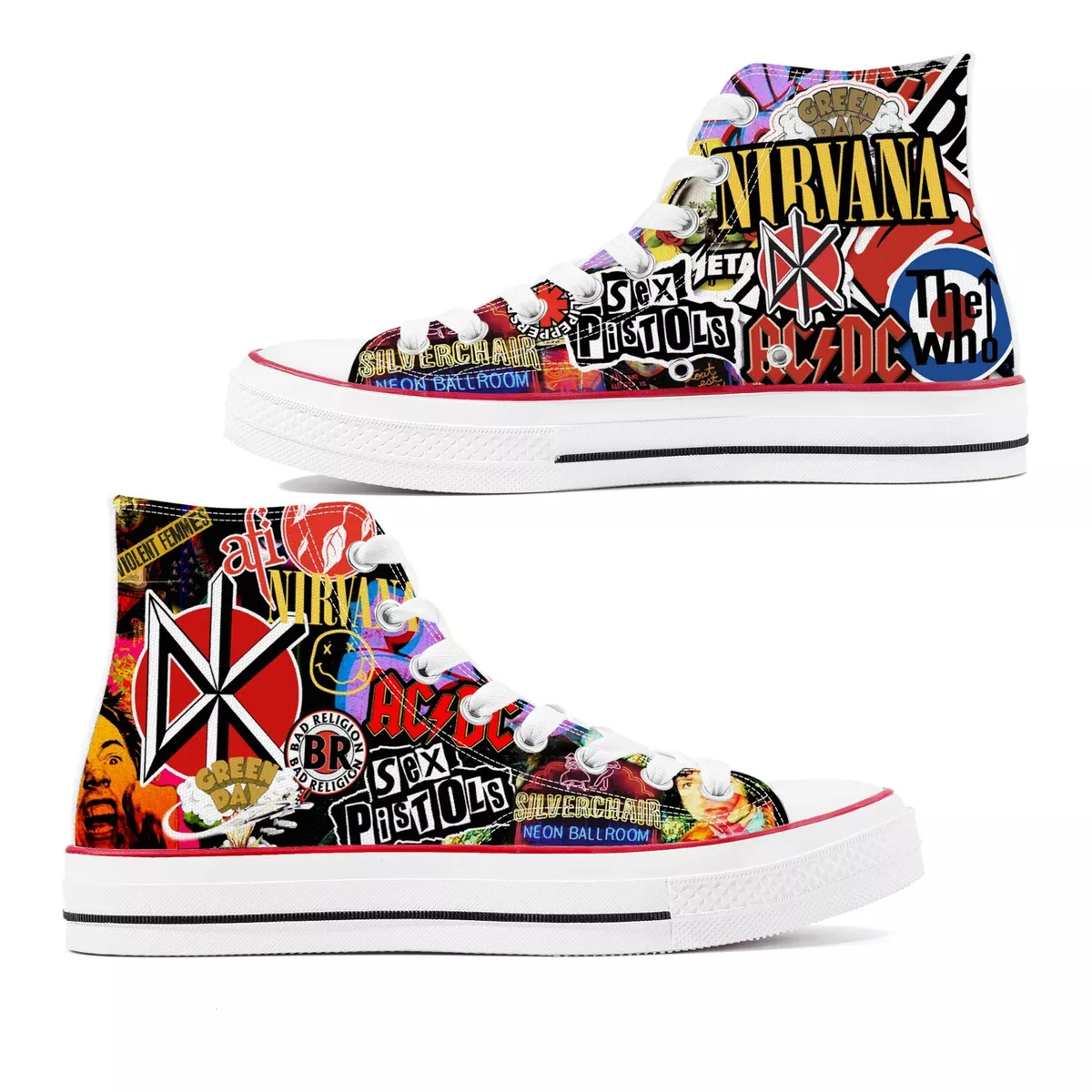 Punk Rock and Alternative Metalhead High Custom Sneakers | eBay