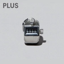PLUS  Handy Tally Counter Stainless Steel Manual Counting 4 Digits Made in Japan