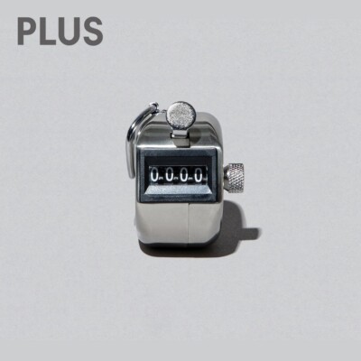 PLUS  Handy Tally Counter Stainless Steel Manual Counting 4 Digits Made in Japan