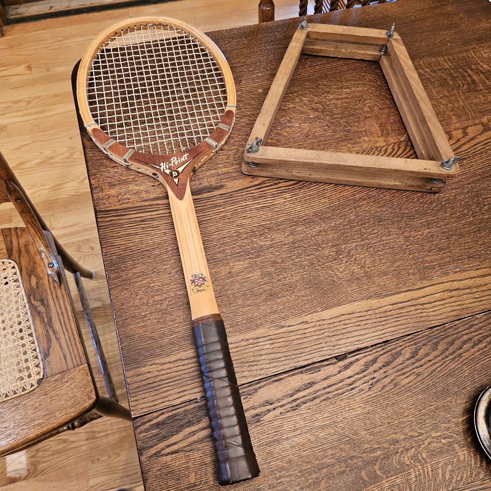 Vintage Davis Hi-Point TAD Tennis Racket Wooden Made in USA 4 5/8 M ...