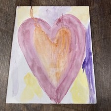 Heart Love Multicolor Wooden Plaque Sign Decor Handmade 8 x10