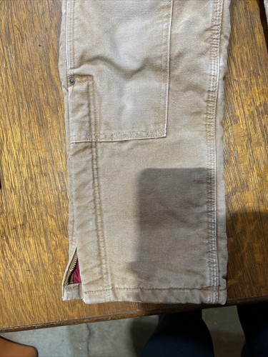Vintage Carhartt Youth Overalls Medium Brown Double Knee Duck Canvas Bib - Picture 2 of 8
