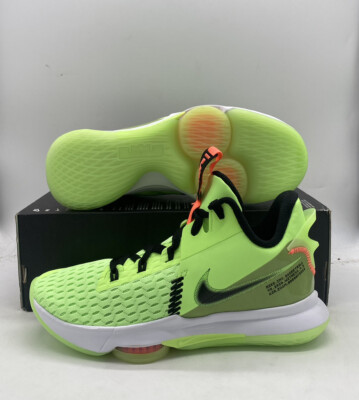 Nike LeBron Witness V Glow Black Green Basketball Sneakers