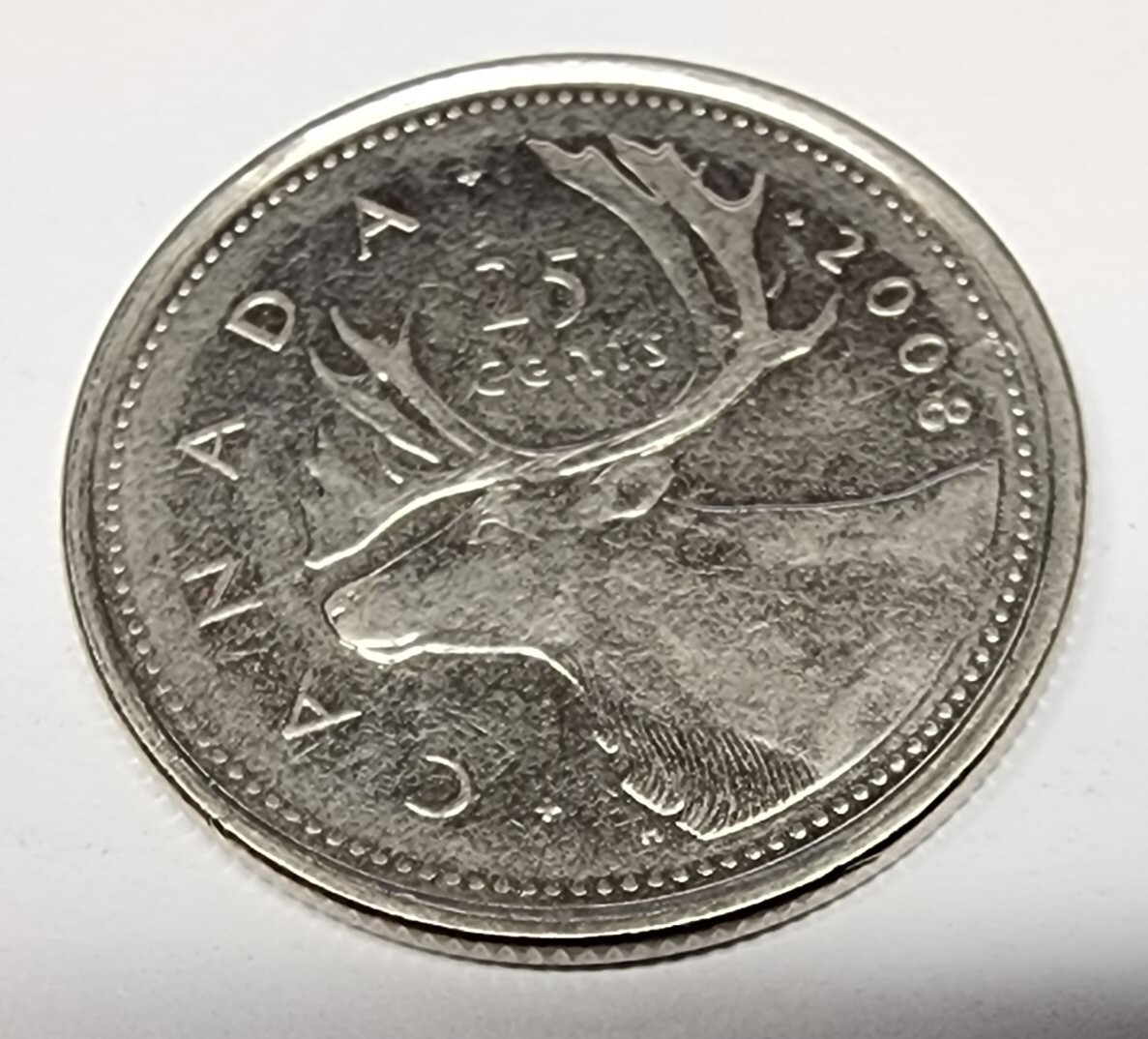 Canada 25 Cents 2008 RCM Quarter Dollar Canadian Caribou Queen