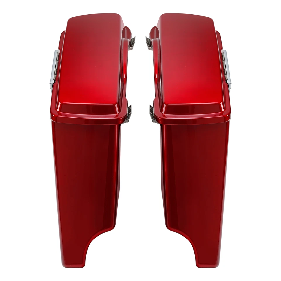 Красные растянутые удлиненные жесткие седельные сумки для Harley Touring Road King Glide 93-13 - Изображение 2 из 4