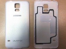 Cubierta de puerta trasera de batería para Samsung Galaxy S5 G900T G900P G900V blanca con junta