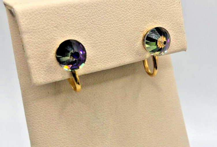 Faceted Multi-Colored Crystal Stud - image 1