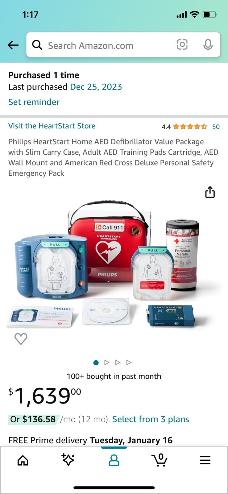 Philips HeartStart Home (AED) Defibrillator M5068AC04 Value Pack