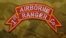 Korean War USA 1st Ranger Company Embroidered Scroll Shoulder Patch (repro)