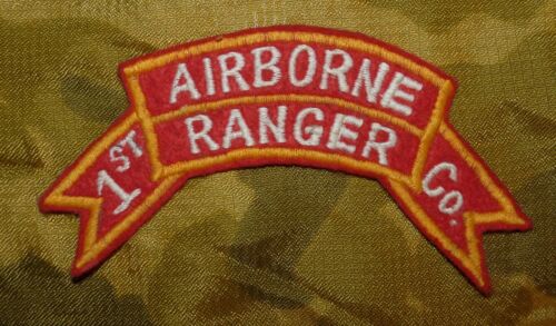 Korean War USA 1st Ranger Company Embroidered Scroll Shoulder Patch (repro) - Picture 1 of 2