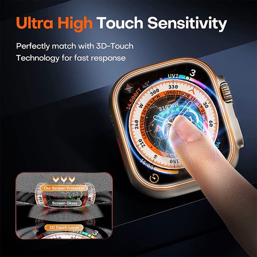 For Apple Watch Ultra 3D Tempered Glass Screen Protector 49mm iWatch Full iWatch - Picture 5 of 12