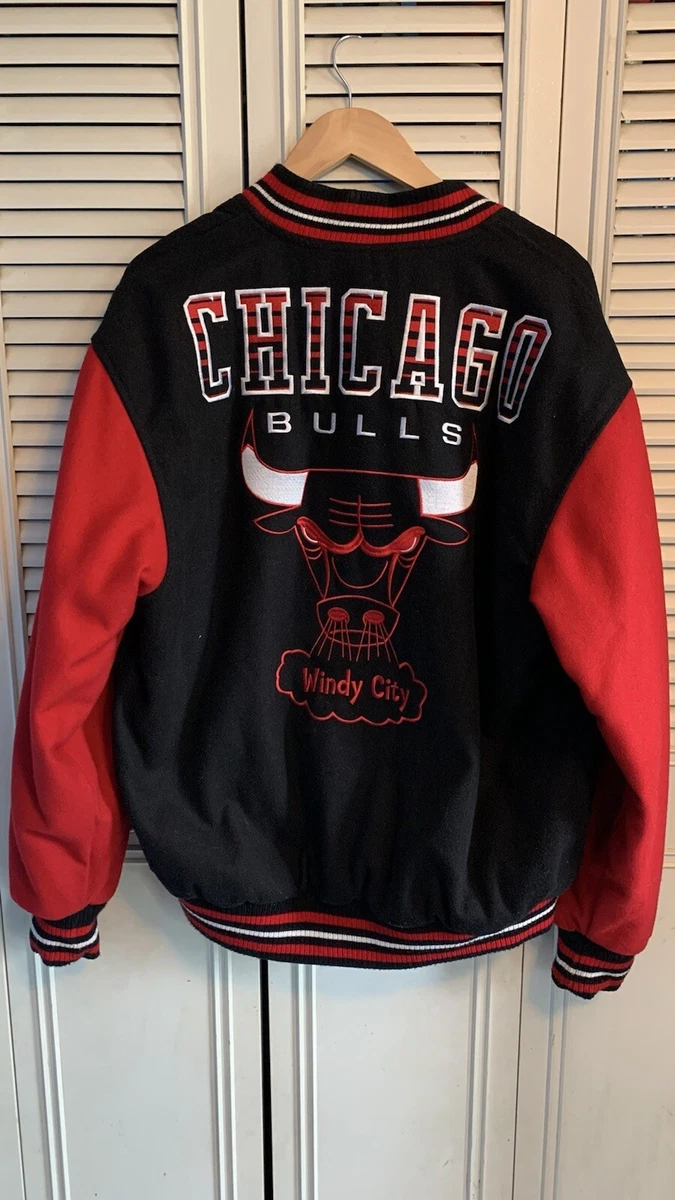 JH Design Chicago Bulls Reversible Varsity Jacket size L
