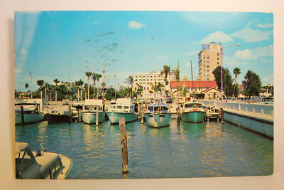 #ad Postcard Municipal Yacht Basin Sarasota FL $1.07