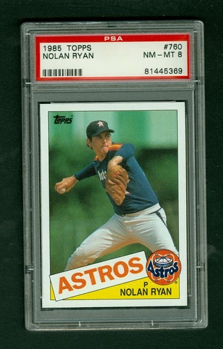 Nolan Ryan Vintage 1985 Topps Card #760 Astros PSA Graded 8 NMMT