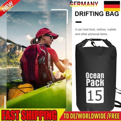 Waterproof Dry Bag Pack Sack Swimming Kayaking River Trekking (15L Black)