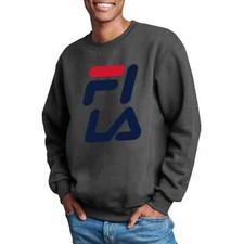 FILA CHARCOAL HEATHER GREY FLEECE CREWNECK SWEATSHIRT SZ: 2XL 2X XXL NWT