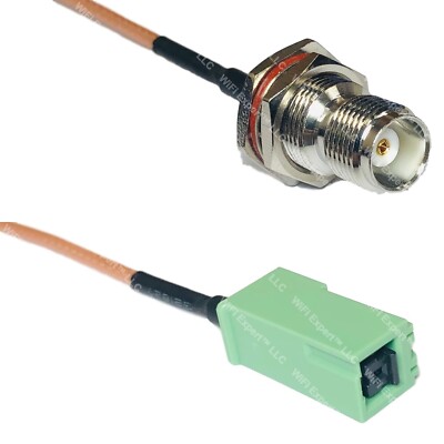 RG316 TNC FEMALE BULKHEAD to GT5-1S Green RF Cable Rapid-SHIP LOT