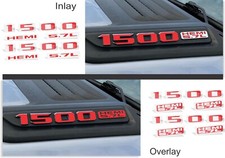 1500 Hemi 5.7l Hood Emblem Overlay Decals - 19-22 Ram Rebel Laramie Sport Hood