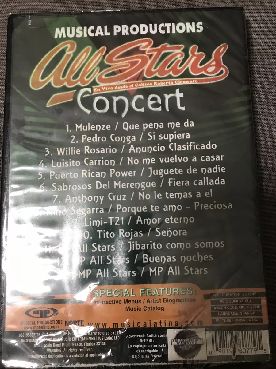 Mega Rare Dvd Live Television Musical Productions All Stars Concert Anthony  Cruz