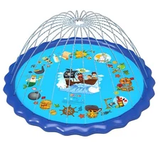 Splash Pad 76.8" Water Sprinkler Play Mat Kids & Dogs Wading Pool Pirate NEW