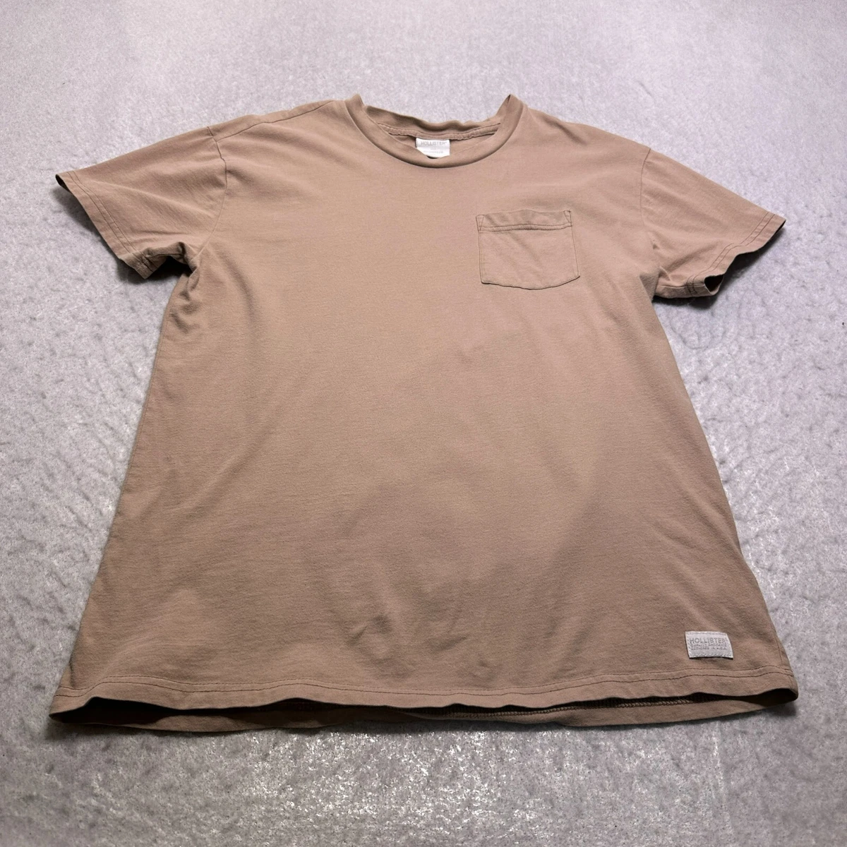 Hollister T Shirt Mens Small S Brown Oversized Fit Crew Neck Short Sleeve  Top