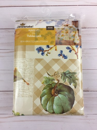 Celebrate Harvest Vinyl Tischdecke 60x84" Rechteck Herbst Erntedank NEU