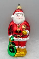 Kurt Adler Polonaise Father Christmas with Green Sack Bag Santa Ornament GP389
