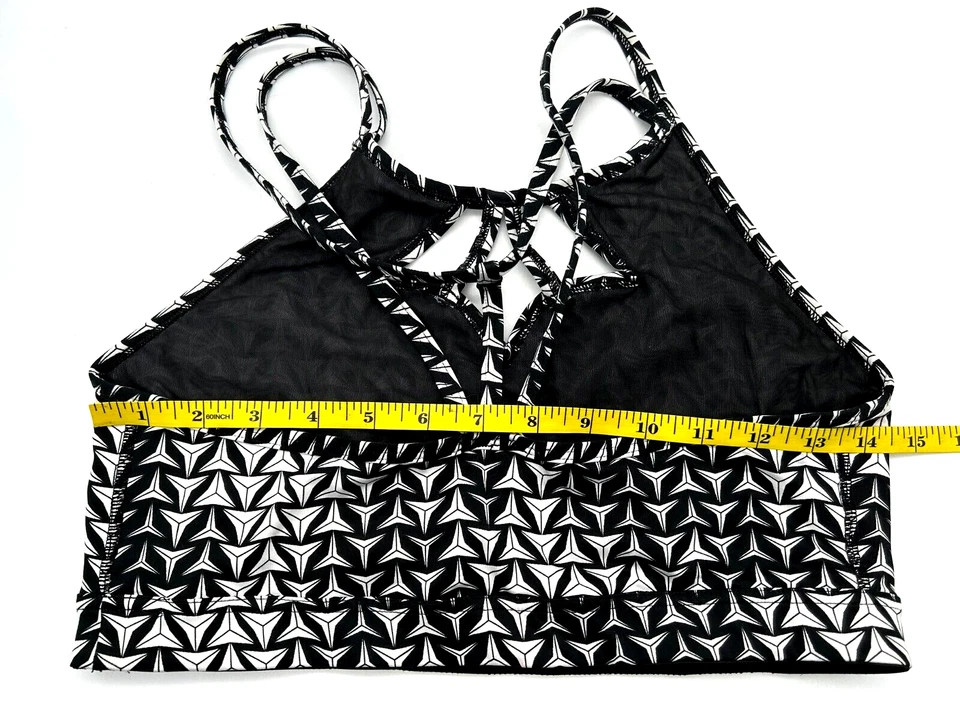 Camiseta deportiva activa geométrica blanca y negra para mujer Victoria's Secret talla grande Foto 3 de 4