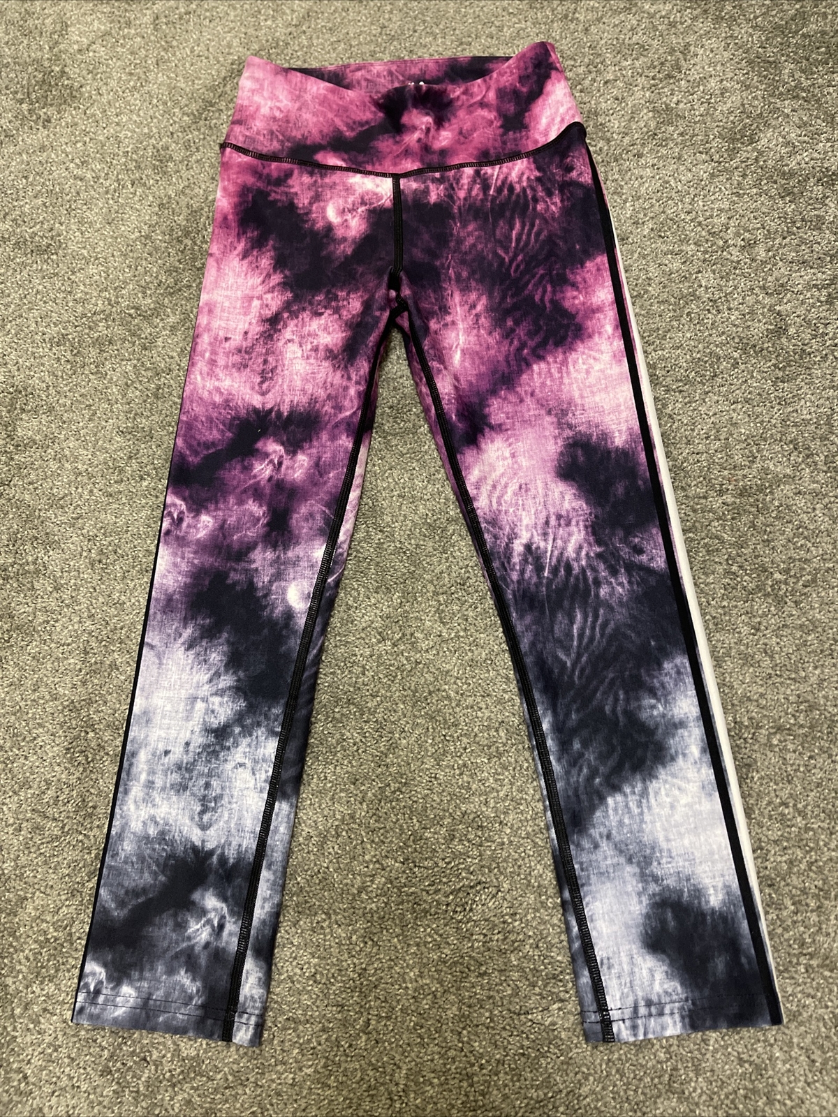 Leggings donna Fila Sport taglia XS rosa viola tie dye cropped caviglia
