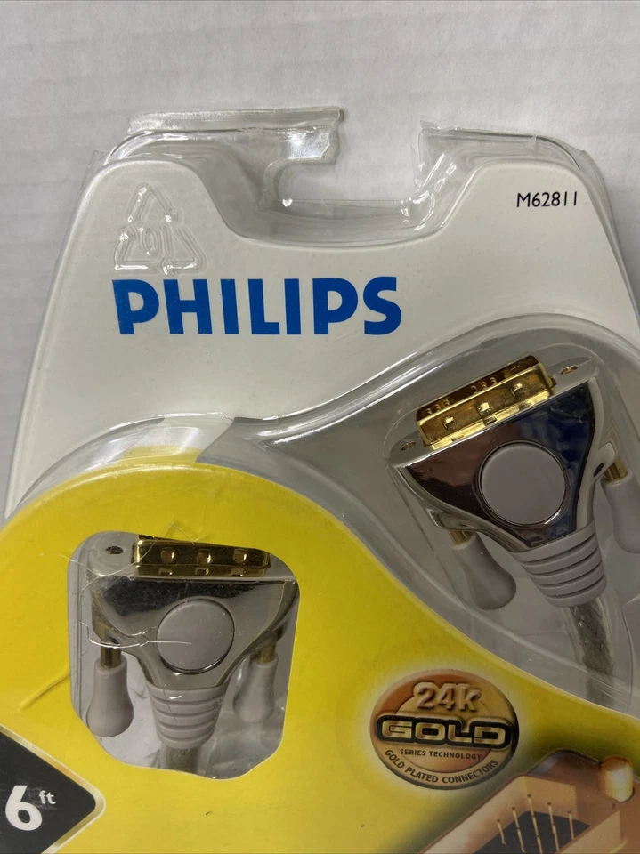 Cabo Philips DVI 6 pés HDTV Home Theater ouro 24K NOVO - Imagem 3 de 4