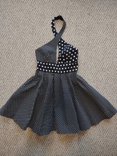 Guess by Marciano Retro Polka Dot Halter Swing Dress Mini Empire Waist Size 2 EX
