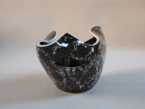 Vintage Modernist Sculptural Ceramic Pottery Vase - Abstract Trailing Decoration - Picture 11 of 24